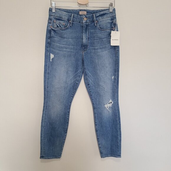 NWT MOTHER Denim The Looker Crop Jeans  Let's Kick It Size 28 - Picture 1 of 12